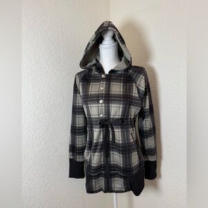 Burton Plaid Hoodie Womens  Full‎ Zip Dryride Ski Snow Jacket Ladies Size Small